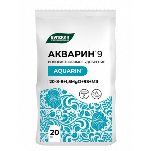 Акварин 9 (20*8*8+1.5MgO+9S) Азотный 500гр (проф) ручная фасовка БХЗ