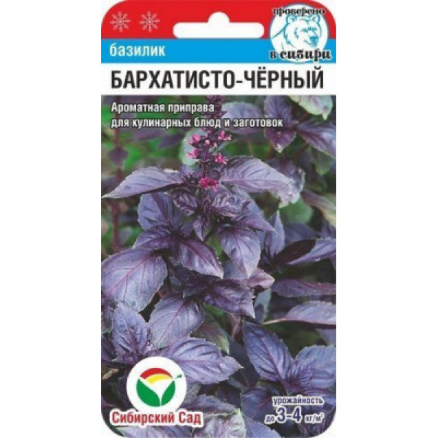 Семена Базилик Бархатисто-черный 0,5г Сибирский сад