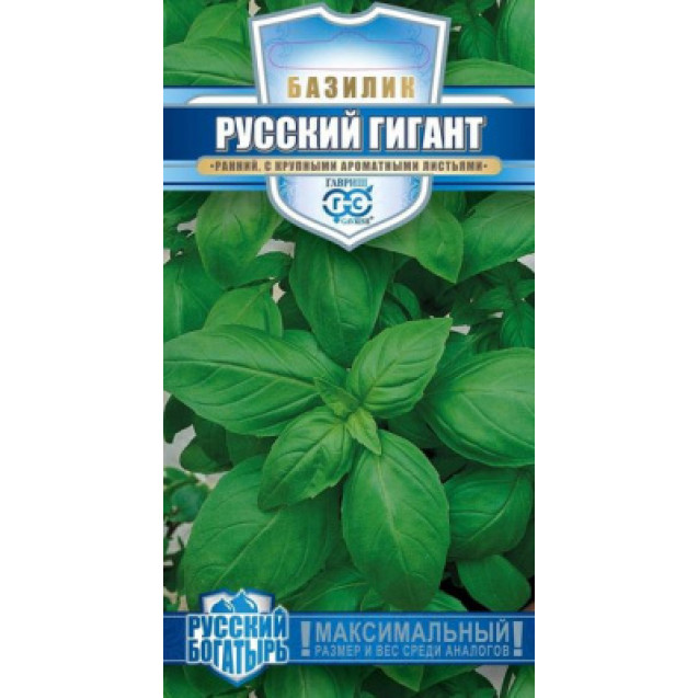 Семена Базилик Русский Гигант зеленый 0,3г Русский богатырь